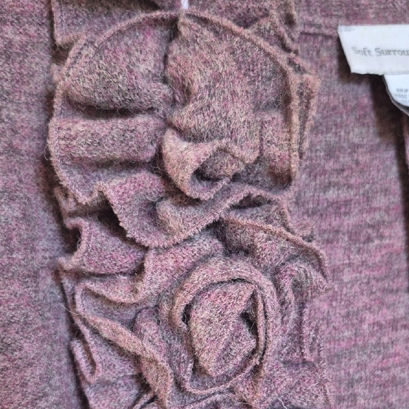 Soft Surroundings Lavender Cardigan with Floral Accents - Picture 7 of 10